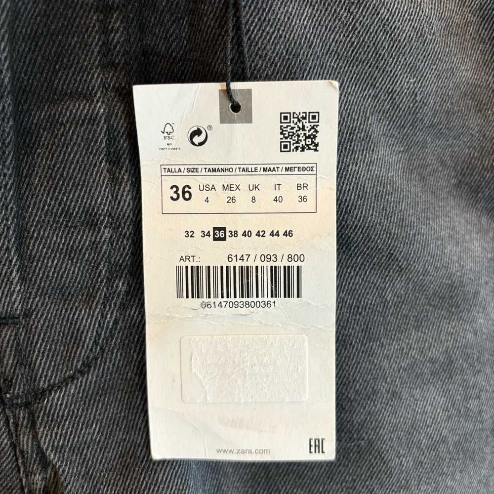 ZARA Sz 4 Button Fly Denim Longer Inseam High Rise Mom Jeans Shorts NEW WITH TAG - Picture 5 of 10